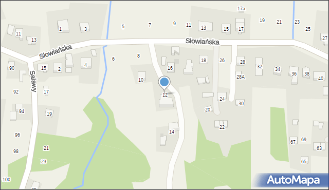 Siepraw, Słowiańska, 12, mapa Siepraw