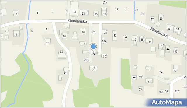 Siepraw, Słowiańska, 24, mapa Siepraw