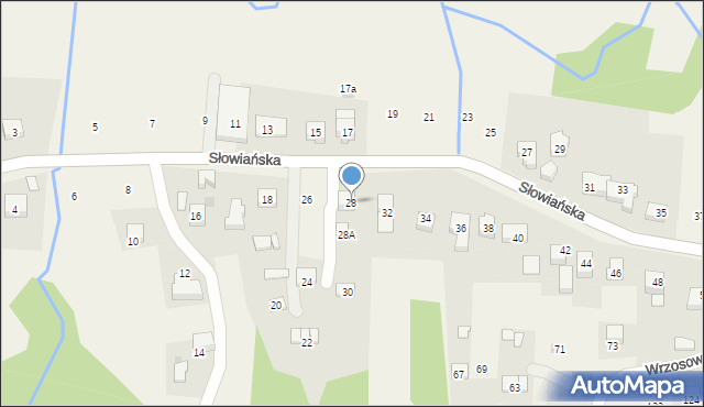 Siepraw, Słowiańska, 28, mapa Siepraw