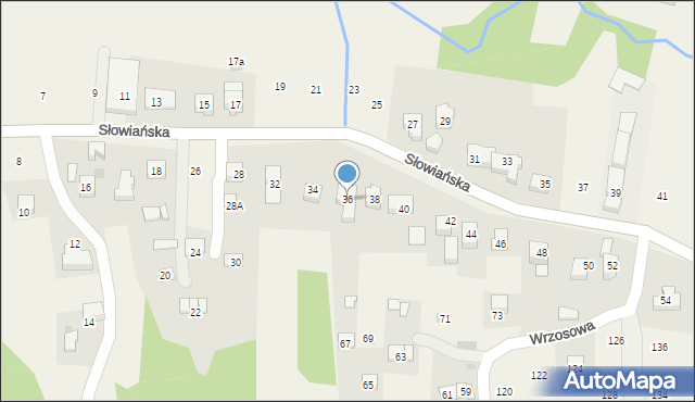 Siepraw, Słowiańska, 36, mapa Siepraw