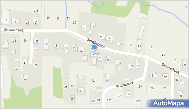 Siepraw, Słowiańska, 42, mapa Siepraw