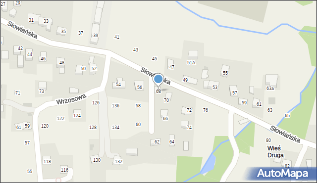 Siepraw, Słowiańska, 68, mapa Siepraw
