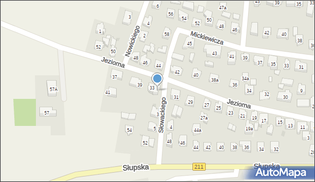 Sierakowice, Słowackiego Juliusza, 1, mapa Sierakowice