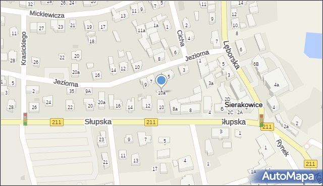 Sierakowice, Słupska, 10a, mapa Sierakowice