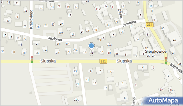 Sierakowice, Słupska, 14, mapa Sierakowice