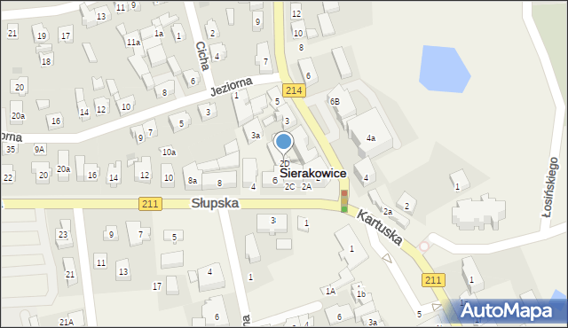 Sierakowice, Słupska, 2D, mapa Sierakowice