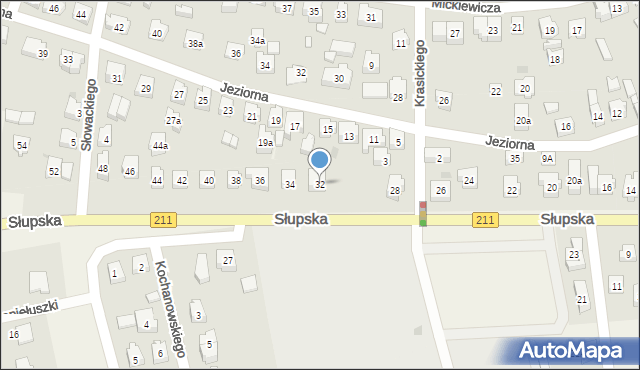 Sierakowice, Słupska, 32, mapa Sierakowice