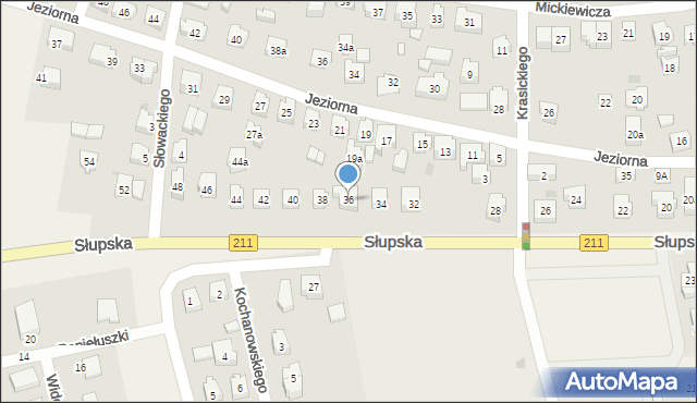 Sierakowice, Słupska, 36, mapa Sierakowice