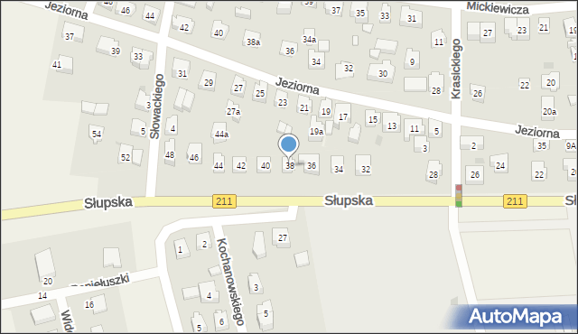 Sierakowice, Słupska, 38, mapa Sierakowice