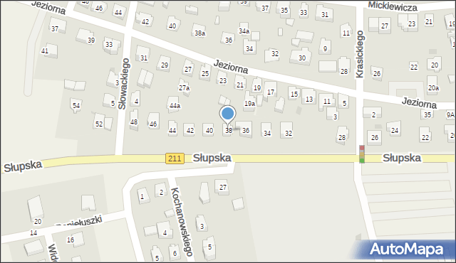 Sierakowice, Słupska, 38, mapa Sierakowice