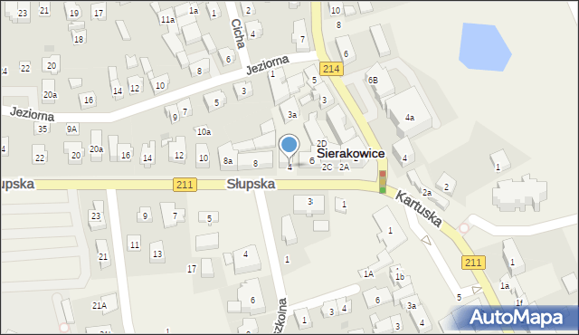 Sierakowice, Słupska, 4, mapa Sierakowice