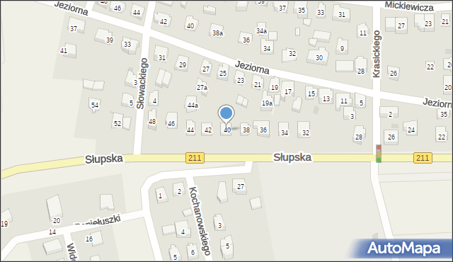 Sierakowice, Słupska, 40, mapa Sierakowice