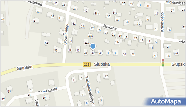 Sierakowice, Słupska, 42, mapa Sierakowice