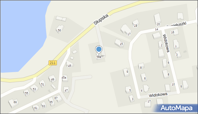 Sierakowice, Słupska, 59a, mapa Sierakowice