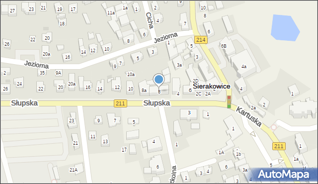 Sierakowice, Słupska, 8, mapa Sierakowice