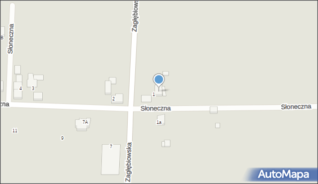 Siewierz, Słoneczna, 1b, mapa Siewierz