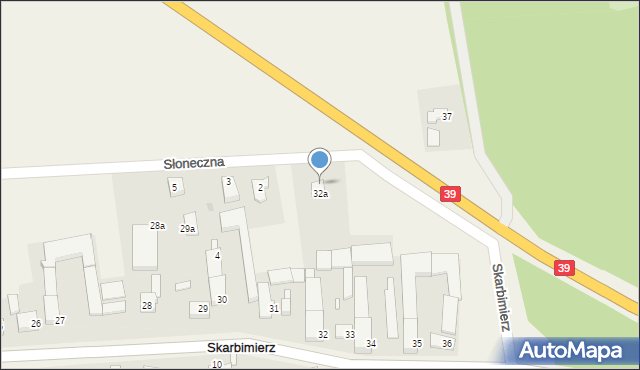 Skarbimierz, Słoneczna, 1, mapa Skarbimierz