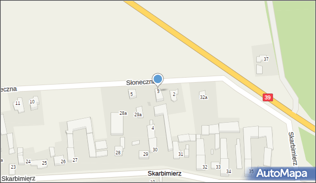 Skarbimierz, Słoneczna, 3, mapa Skarbimierz