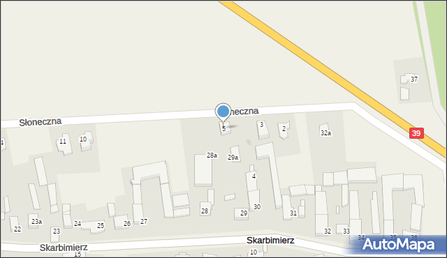 Skarbimierz, Słoneczna, 5, mapa Skarbimierz