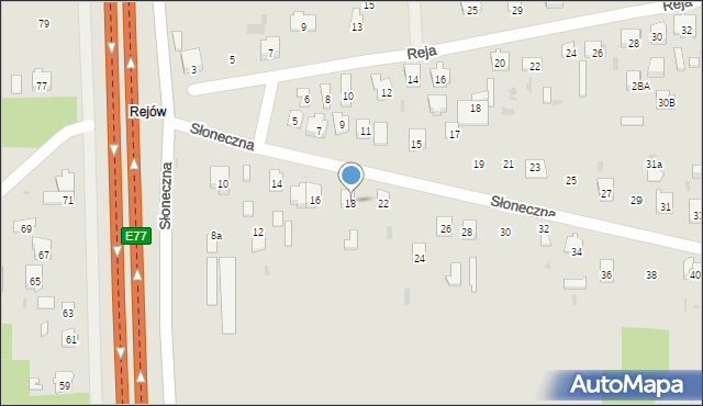 Skarżysko-Kamienna, Słoneczna, 18, mapa Skarżysko-Kamienna