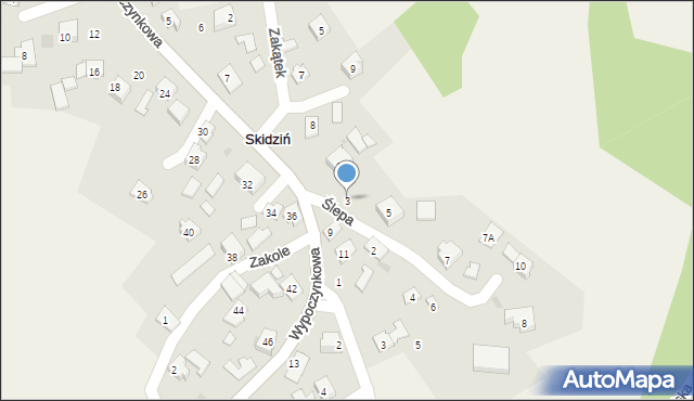 Skidziń, Ślepa, 3, mapa Skidziń