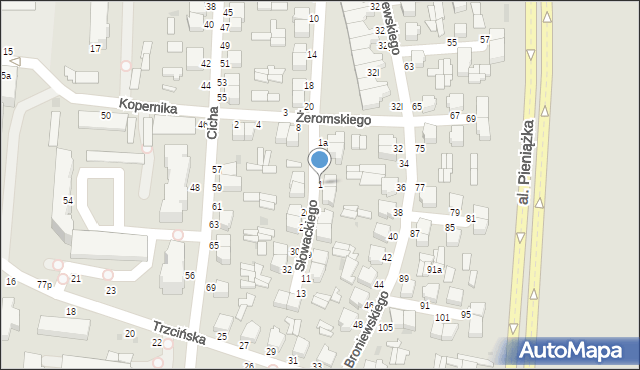 Skierniewice, Słowackiego Juliusza, 1, mapa Skierniewic