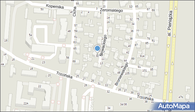 Skierniewice, Słowackiego Juliusza, 32, mapa Skierniewic