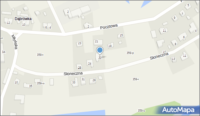 Skórka, Słoneczna, 22, mapa Skórka