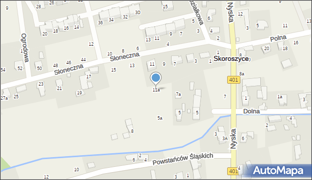 Skoroszyce, Słoneczna, 11a, mapa Skoroszyce