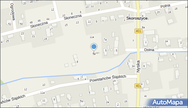 Skoroszyce, Słoneczna, 5a, mapa Skoroszyce