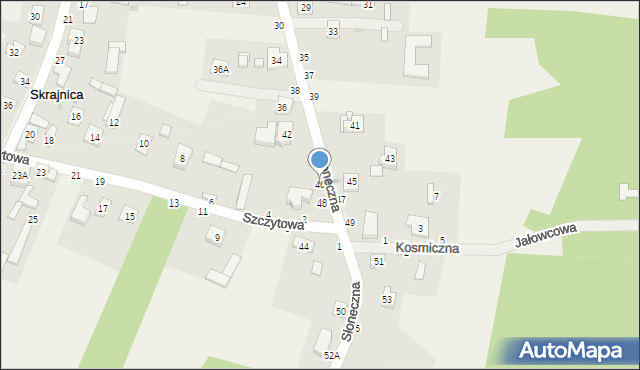 Skrajnica, Słoneczna, 46, mapa Skrajnica