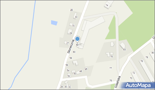 Skrzeszewo, Słoneczna, 62, mapa Skrzeszewo