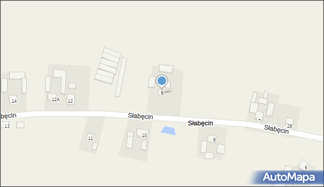 Słabęcin, Słabęcin, 9, mapa Słabęcin