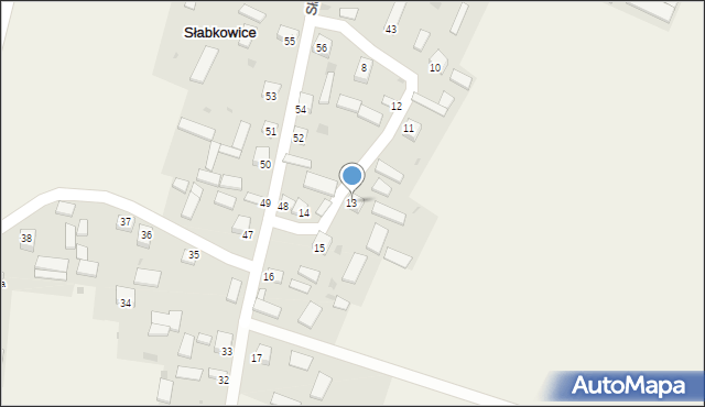 Słabkowice, Słabkowice, 13, mapa Słabkowice