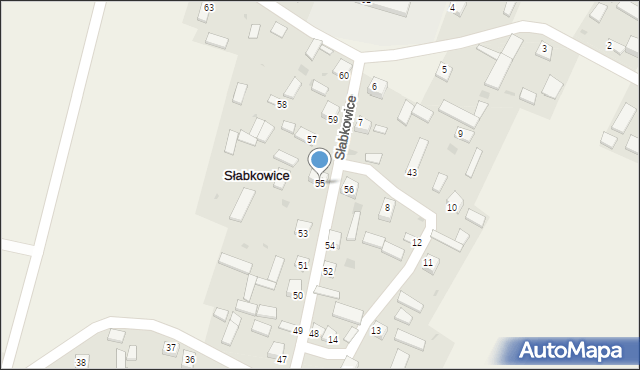 Słabkowice, Słabkowice, 55, mapa Słabkowice