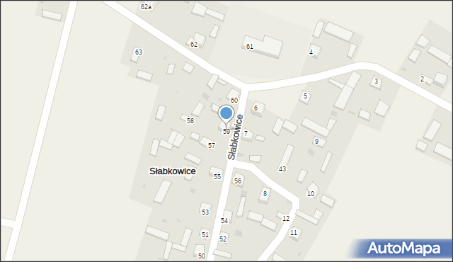 Słabkowice, Słabkowice, 59, mapa Słabkowice