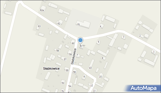 Słabkowice, Słabkowice, 6, mapa Słabkowice