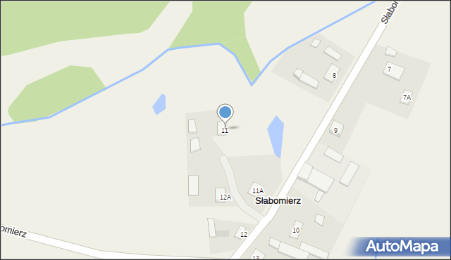 Słabomierz, Słabomierz, 11, mapa Słabomierz