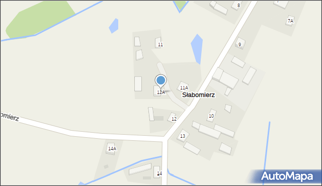 Słabomierz, Słabomierz, 12A, mapa Słabomierz