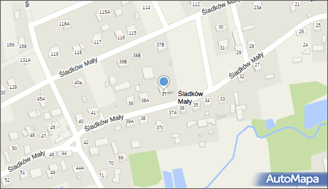 Śladków Mały, Śladków Mały, 37, mapa Śladków Mały