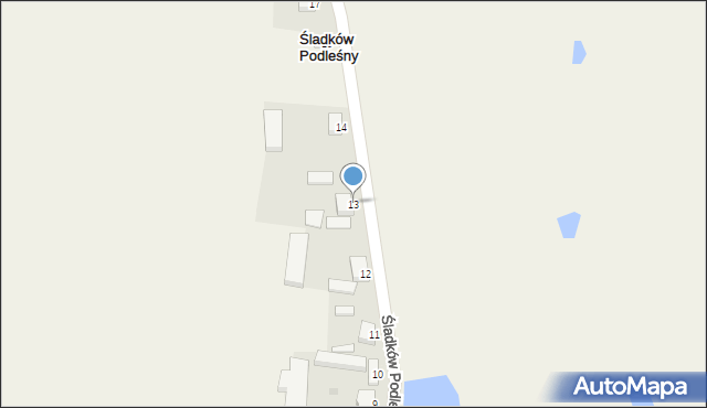 Śladków Podleśny, Śladków Podleśny, 13, mapa Śladków Podleśny