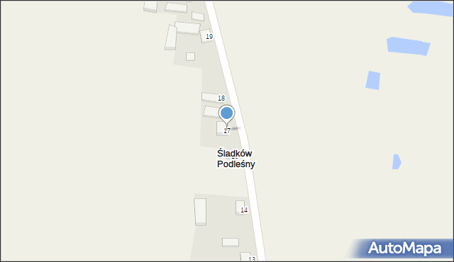 Śladków Podleśny, Śladków Podleśny, 17, mapa Śladków Podleśny