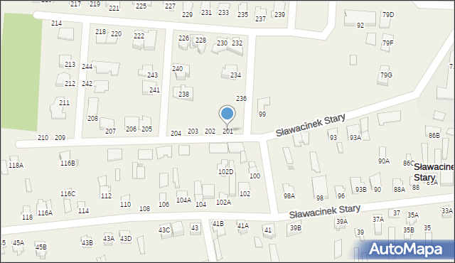 Sławacinek Stary, Sławacinek Stary, 201, mapa Sławacinek Stary