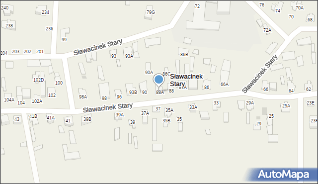 Sławacinek Stary, Sławacinek Stary, 88A, mapa Sławacinek Stary