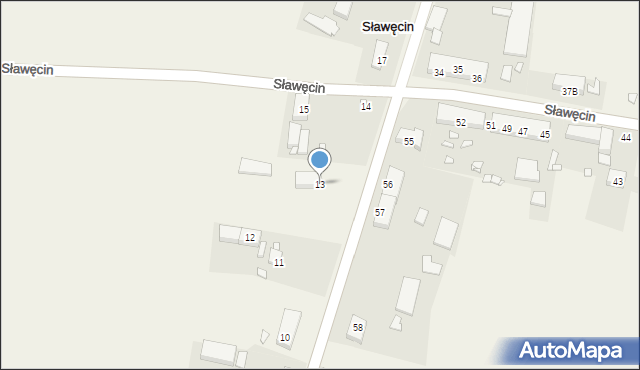 Sławęcin, Sławęcin, 13, mapa Sławęcin