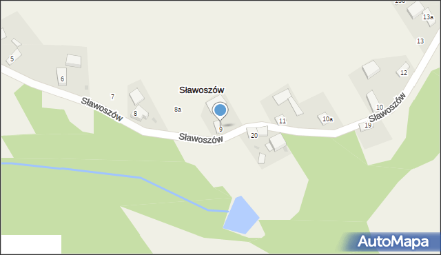 Sławoszów, Sławoszów, 9, mapa Sławoszów