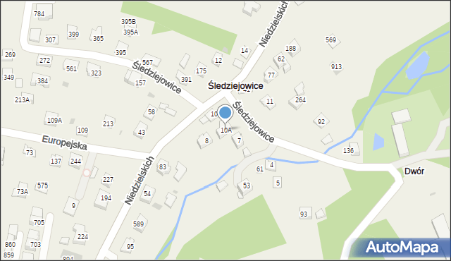 Śledziejowice, Śledziejowice, 10A, mapa Śledziejowice