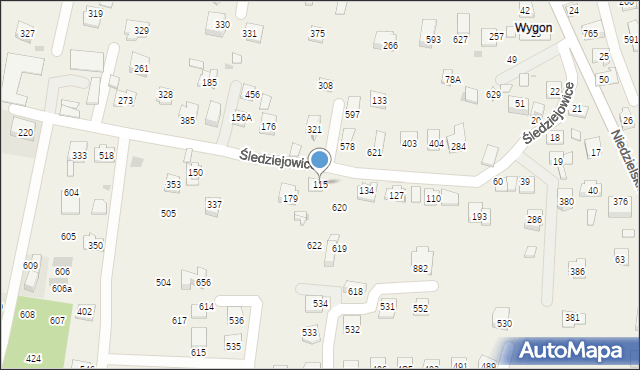 Śledziejowice, Śledziejowice, 115, mapa Śledziejowice