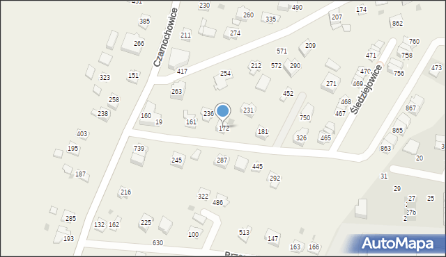 Śledziejowice, Śledziejowice, 172, mapa Śledziejowice