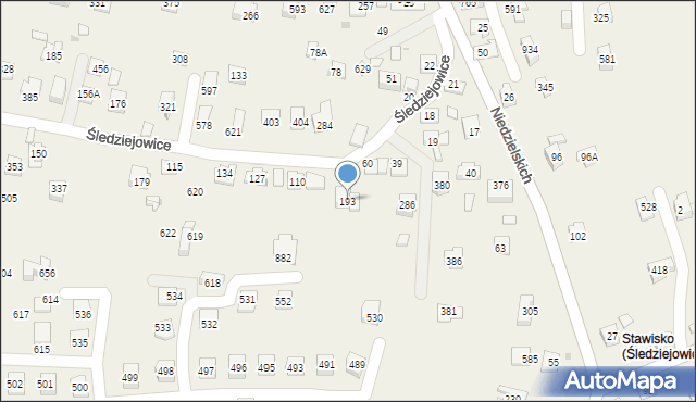 Śledziejowice, Śledziejowice, 193, mapa Śledziejowice
